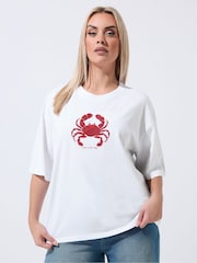 Yours Curve Limited 'Catch Of The Day' Boxy T-Shirt - Image 2 of 6