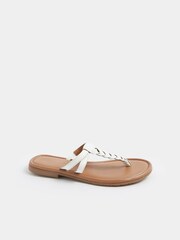 Yours Curve White Wide Fit EEE Faux Leather Plaited Sandals - Image 3 of 4