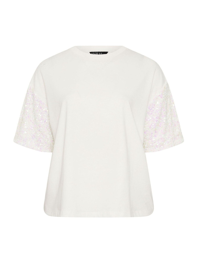 Yours Curve Limited Sequin Cotton T-Shirt - صورة 5 من 5