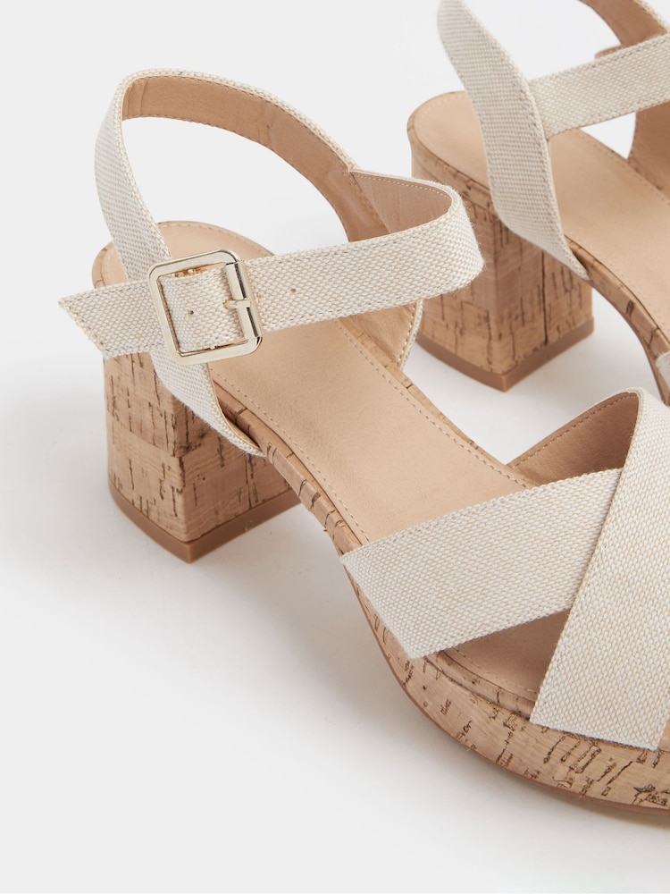 Yours Curve Natural Wide Fit Platform Sandals - Image 5 of 5
