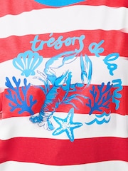 Yours Curve Limited Stripe Lobster Ringer T-Shirt - תמונה 5 מתוך 5