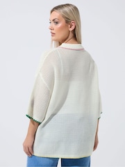 Yours Curve White Limited Fruit Crochet Shirt - Image 3 of 5