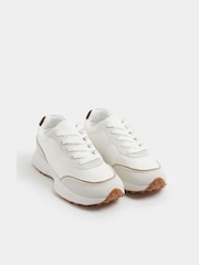Yours Curve White Extra Wide Fit Faux Leather Runner Trainers - Image 3 of 5
