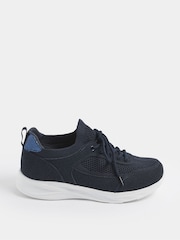 Yours Curve Blue EEE Extra Wide Fit Knitted Trainers - Image 3 of 5