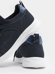 Yours Curve Blue EEE Extra Wide Fit Knitted Trainers - Image 4 of 5