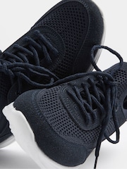 Yours Curve Blue EEE Extra Wide Fit Knitted Trainers - Image 5 of 5