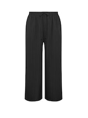 Yours Curve Black Textured Woven Wide Leg Trousers - Image 5 of 5