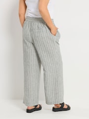 Yours Curve Grey Stripe Wide Leg Trousers - Image 2 of 5