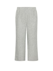 Yours Curve Grey Stripe Wide Leg Trousers - Image 5 of 5
