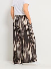 Yours Curve Brown Blur Print Trousers - Image 3 of 5