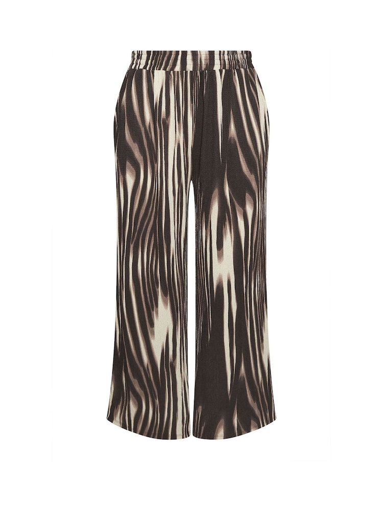 Yours Curve Brown Blur Print Trousers - Image 5 of 5