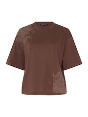 Yours Curve Brown Limited Floral Print T-Shirt - Image 5 of 5