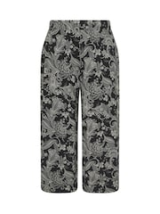 Yours Curve Black Paisley Print Midaxi Culottes - Image 5 of 5