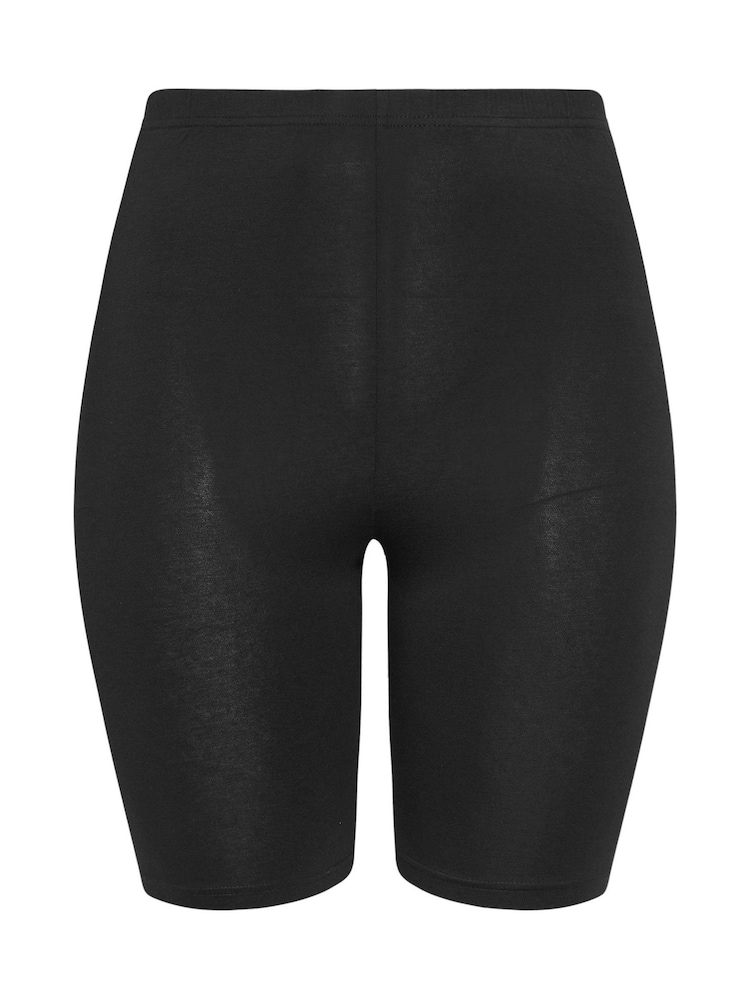 Yours Curve Black Cycling Shorts 2 Pack - Image 8 of 8