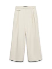 VERO MODA Cream Mid Waist Wide Leg Trousers - Image 5 of 5