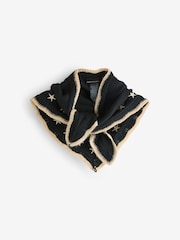 Rockett St George Black/Neutral Star Triangle Knitted Scarf - Image 1 of 3