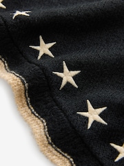 Rockett St George Black/Neutral Star Triangle Knitted Scarf - Image 3 of 3