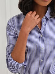 Pure Collection Blue Classic Cotton Fitted Printed Shirt - Image 2 of 2