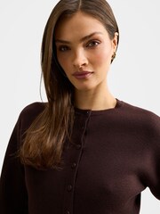 Forever New Brown Lara Sculpted Cardigan - Image 3 of 5