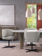 Bentley Designs Set of 2 Light Grey Marcel 360° Swivel Chairs - Image 2 of 5