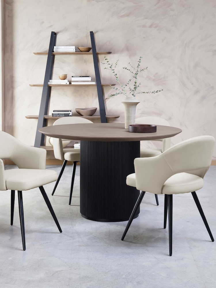 Bentley Designs Grey Jorge Circular Dining Table - Image 1 of 3 Bentley Designs Grey Jorge Circular Dining Table - Image 1 of 3