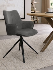Bentley Designs Grey Rowan 360° Return Swivel Chair - Image 1 of 5