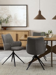 Bentley Designs Grey Rowan 360° Return Swivel Chair - Image 2 of 5
