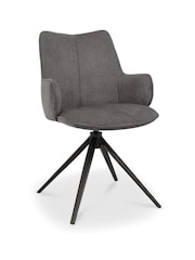 Bentley Designs Grey Rowan 360° Return Swivel Chair - Image 3 of 5