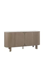 Bentley Designs Grey Oiled Oak White Duo Ceramic Wide Sideboard - Image 3 of 5