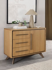 Bentley Designs Oak Light Weathered Kristen Narrow Sideboard - Image 1 of 5