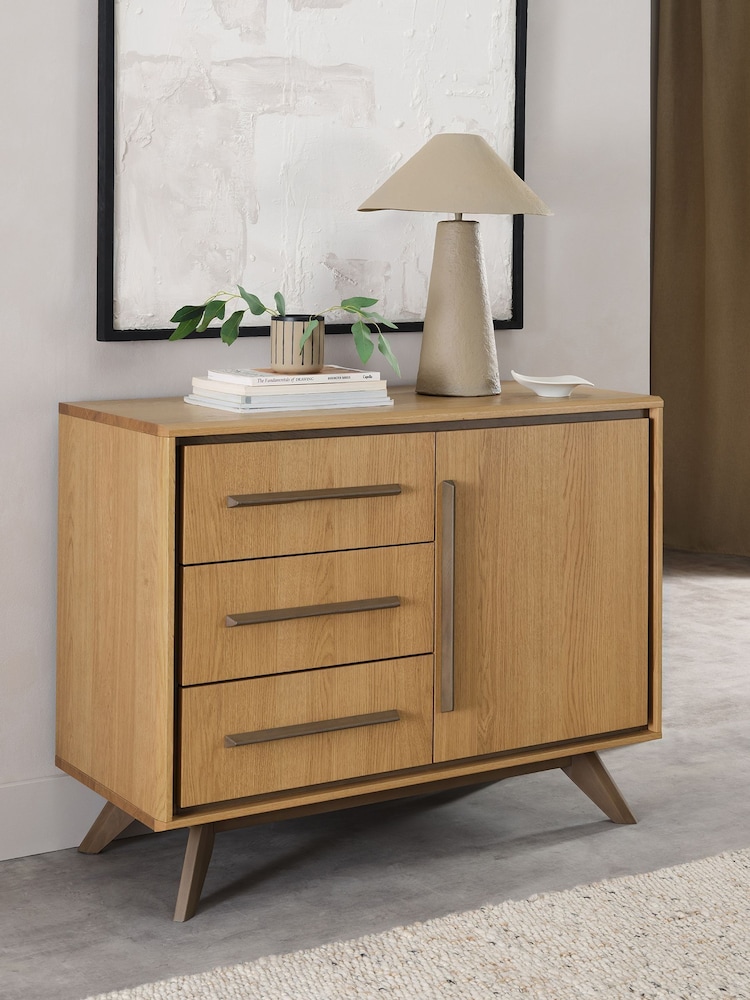 Bentley Designs Oak Light Weathered Kristen Narrow Sideboard - Image 1 of 5