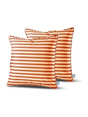 Extreme Lounging 2 Pack Orange Outdoor B Pencil Stripe Cushions - Image 1 of 2