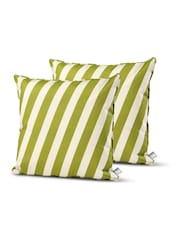 Extreme Lounging 2 Pack Olive Green Outdoor B Oblique Stripe Cushions - Image 1 of 2