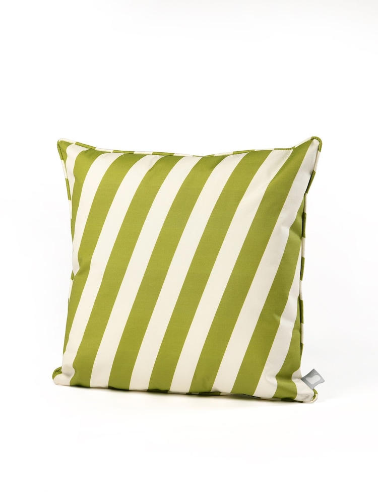 Extreme Lounging 2 Pack Olive Green Outdoor B Oblique Stripe Cushions - Image 2 of 2
