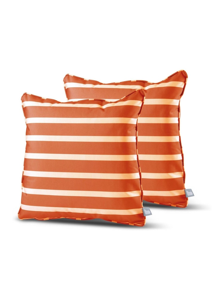 Extreme Lounging 2 Pack Orange Outdoor B Awning Stripe Cushions - Image 1 of 2 Extreme Lounging 2 Pack Orange Outdoor B Awning Stripe Cushions - Image 1 of 2