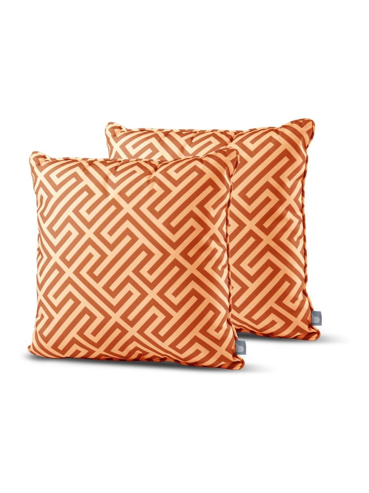 Extreme Lounging 2 Pack Orange Outdoor B Maze Cushions - Image 1 of 2
