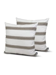 Extreme Lounging 2 Pack Sand Yellow Outdoor B Cushion Aquaclean Haven Small Stripe - Image 1 of 2