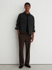 Reiss Black Divide Technical Twin-Pocket Overshirt - Image 4 of 7