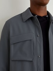 Reiss Airforce Blue Divide Technical Twin-Pocket Overshirt - Image 3 of 6