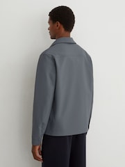 Reiss Airforce Blue Divide Technical Twin-Pocket Overshirt - Image 5 of 6