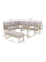 Bramblecrest Mocha Hudson L-Shape Sofa Set with Rectangle Table and Bench - Image 6 of 6