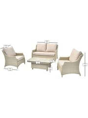Bramblecrest Sandstone Woodchester 2 Seat Sofa with 2 Chairs and Rectangle Coffee Table - Image 3 of 5