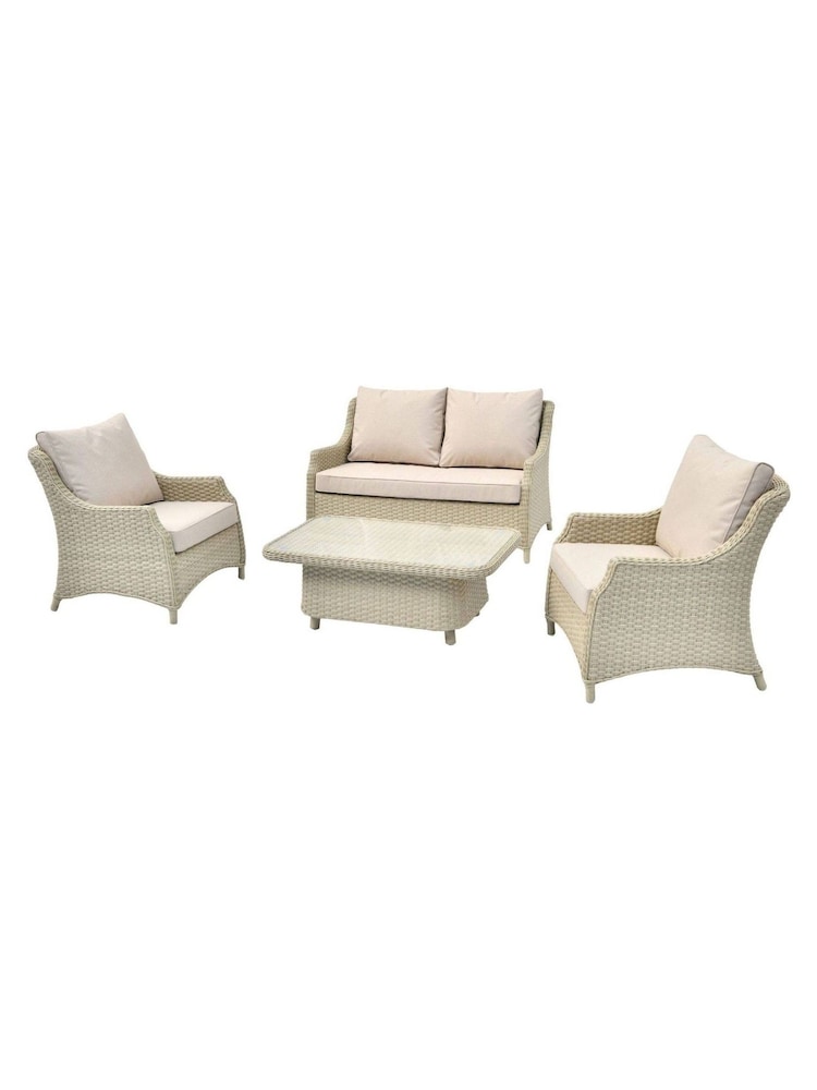 Bramblecrest Sandstone Woodchester 2 Seat Sofa with 2 Chairs and Rectangle Coffee Table - Image 5 of 5