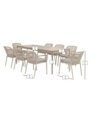 Bramblecrest Mocha Antibes Rectangle Dining Table with 8 Chairs and Parasol - Image 6 of 6