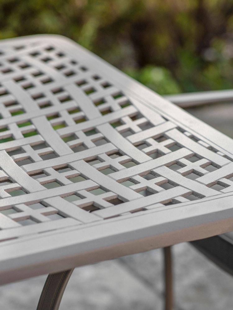 Bramblecrest Stone Rome 160 x 100cm Rectangle Table with 6 Armchairs & Seat Cushions - Image 2 of 5