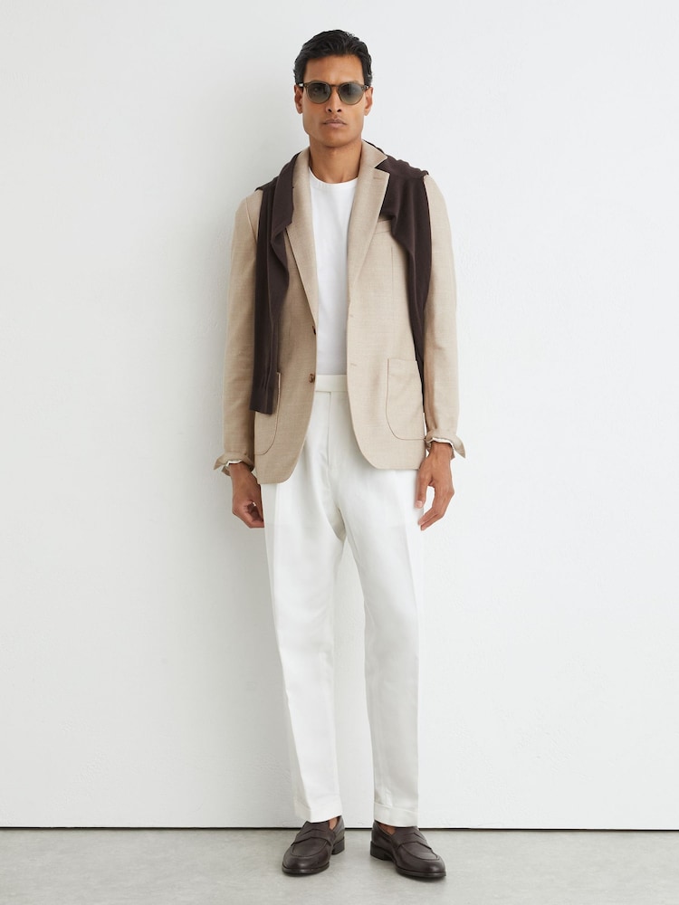 Reiss Pelmet Wool-Blend Herringbone Single-Breasted Blazer Tailored-Fit - Imagen 1 de 7 Reiss Pelmet Wool-Blend Herringbone Single-Breasted Blazer Tailored-Fit - Imagen 1 de 7