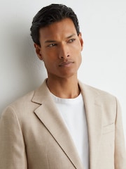 Reiss Pelmet Wool-Blend Herringbone Single-Breasted Blazer Tailored-Fit - Imagen 3 de 7