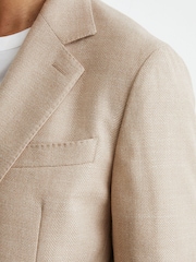 Reiss Pelmet Wool-Blend Herringbone Single-Breasted Blazer Tailored-Fit - Imagen 6 de 7