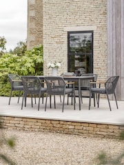 Bramblecrest Anthracite Antibes Rectangle Dining Table with 6 Chairs and Parasol - Image 2 of 5