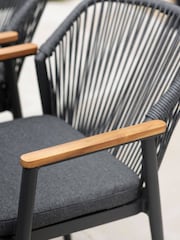 Bramblecrest Anthracite Antibes Rectangle Dining Table with 6 Chairs and Parasol - Image 3 of 5